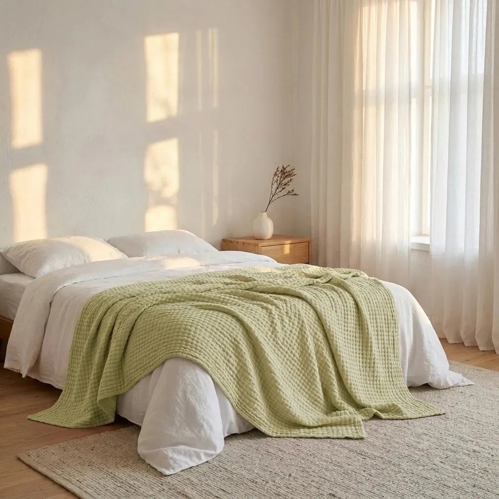 Soft Cotton Waffle Blanket